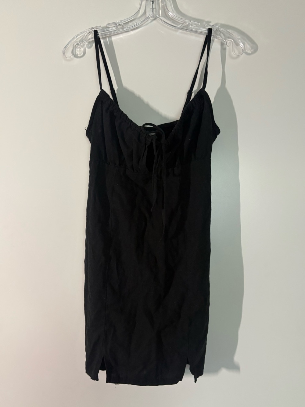Wild Fable Black Linen Mini Dress w/ milkmaid style top and adjustable straps